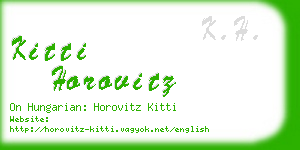 kitti horovitz business card